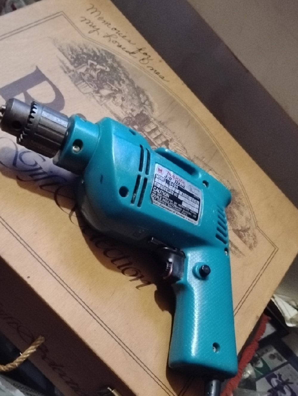 Corded Electric Drill in Teal